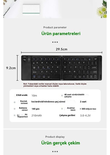 Kablosuz Taşınabilir Katlanır Dizüstü Cep Telefonu Mini Tuş (Yurt Dışından)