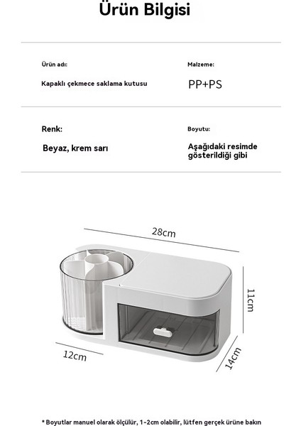 Masa Saklama Kutusu Ins Tarzı Çok Fonksiyonlu Döner Kalem Tutucu (Yurt Dışından)