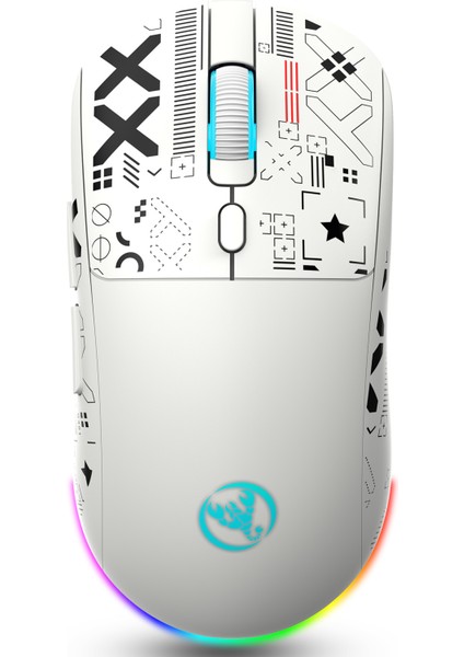 T90 Kablosuz 3 Modlu MOUSE-650 Mah BATARYA-4800 Fps-Özel Baskılı Tasarım-Rgb
