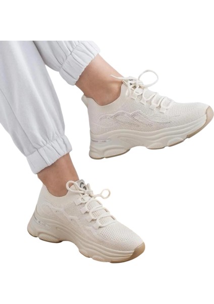 Kadın Premium Triko Taşlı Sneaker Spor Ayakkabı 25Y309