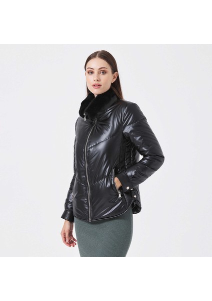 Siyah Deri-Tekstil Kadın Deri Mont - K23KDM320414-Q7W fiyatları