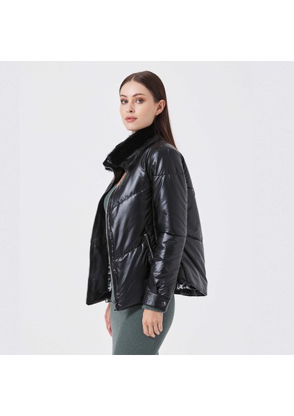 Siyah Deri-Tekstil Kadın Deri Mont - K23KDM320414-Q7W modelleri