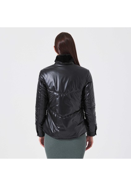Siyah Deri-Tekstil Kadın Deri Mont - K23KDM320414-Q7W fırsatları