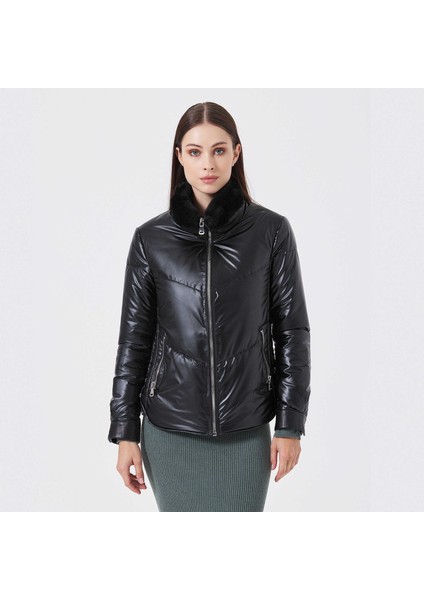 Siyah Deri-Tekstil Kadın Deri Mont - K23KDM320414-Q7W indirimleri