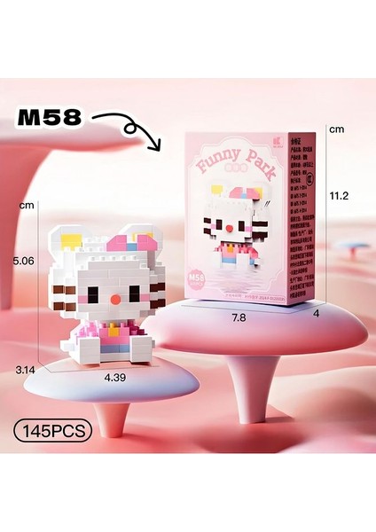 Bricks Premium Seri Yeni Stil Hello Kitty ve My Melody Yapı Taşları Figür Hediye Koleksiyon Hobi