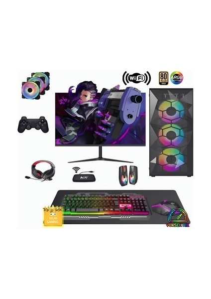 Msı Ryzen 5 5500 32GB 1tb M.2 SSD RTX3050 23.8" 180Hz Set Oyuncu Masaüstü Bilgisayar fırsatları