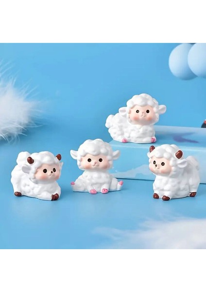 4'lü Mini Koyun Araba Süsü Ayna Torpido Araç Süsü Aksesuar modelleri