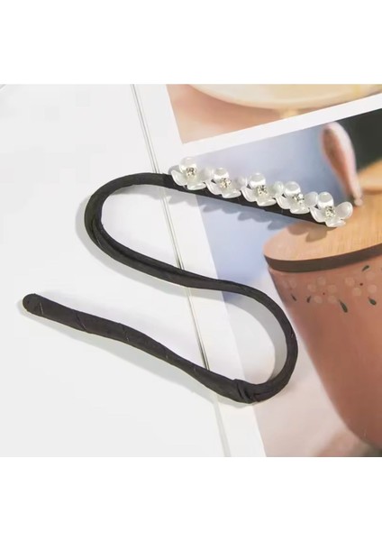 Stellar - Beyaz Çiçekli Kristal Taşlı Katnalabilir Saç Tasarımı Için Saç Bandı Saç Teli Saç Tokası