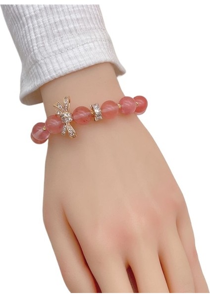 Kadınlar Için Yeni Taş Gül Kuvars Bilezik Çilek Kristal Boncuklu Bilezik Üst Düzey Tatlı Işık Lüks El Yapımı (Yurt Dışından) fiyatları