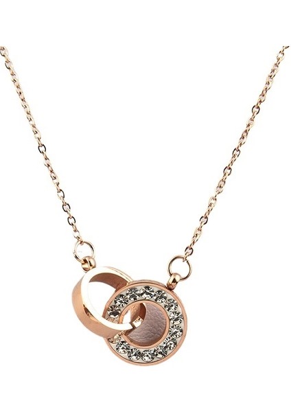 Kolye Kadın Moda Çok Yönlü Kısa Çift Halka Köprücük Kemiği Kolye (Yurt Dışından)