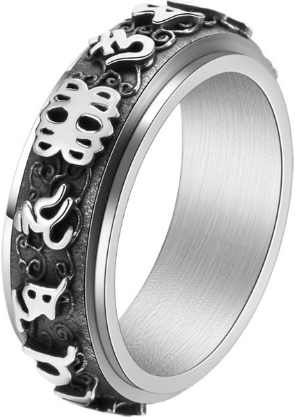 Çok Yönlü Retro Paslanmaz Çelik Pixiu Döndürülebilir Altı Kelimelik Mantra Yüzük Kişilik Dekompresyon Trendi Erkek Egemen Takı Boyutu: Iç Çap 19,9 mm Çevre 62,4 mm (Yurt Dışından) fiyatları