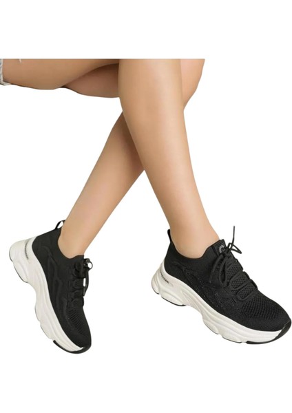 Kadın Premium Triko Taşlı Sneaker Spor Ayakkabı 25Y309