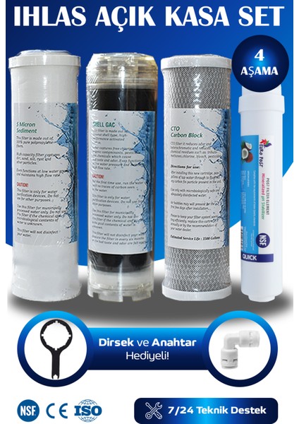 Ihlas Su Arıtma Cihazı Uyumlu 4 Aşamalı Nsf Onaylı Filtre Seti