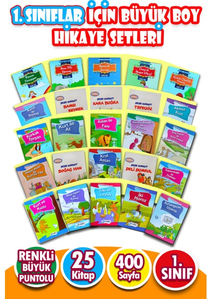 1. Sınıflar İçin Okumayı Hızlandıran Büyük Boy Hikaye Seti - 25 Kitap