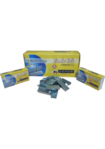 10 Paket (10X1000) Büyük Staples Zımba Teli No:24/6 (Beyaz Renkli) fiyatları