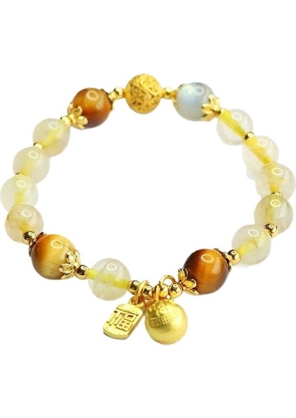 Yaz Altın Kristal Bilezik Kaplan Gözü Taşı Yutma Altın Canavar Bilezik Retro (Yurt Dışından)