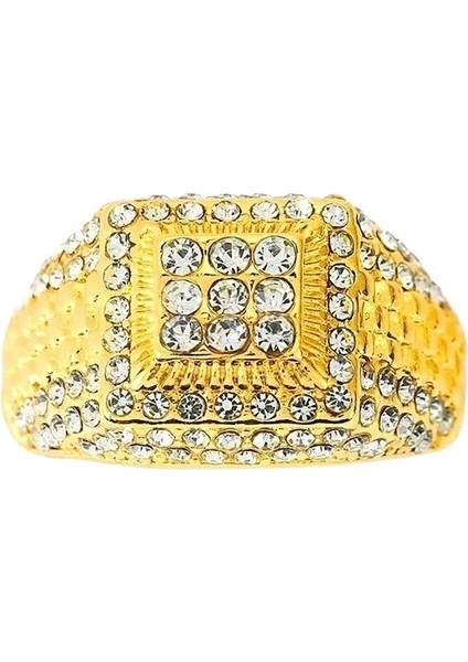 Moda Erkek Hip-Hop Trendi Marka Sokak Dansı Halka Kare Egemen Trend Yüzük Atmosferik Yüzük (Yurt Dışından)