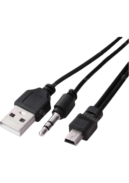 Mp3 Mp4 Müzik Kutusu USB Şarj ve 3.5mm Aux Kablosu To 5 Pin Mini Çevirici Dönüştürücü Adaptör