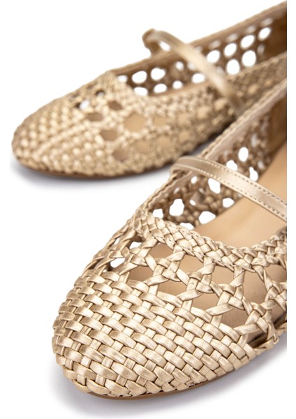 Kadın Vegan Altın Babet Ayakkabı 1073 001 Bn Ayk Y25 Altın Orgu fırsatları