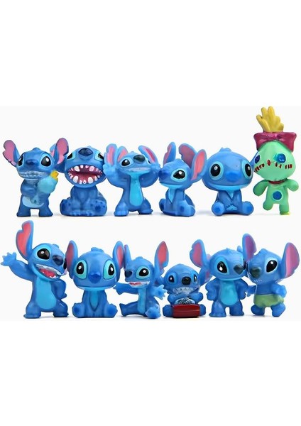 Mini Stitch Figür Seti 12 Li Koleksiyon Serisi (2-3.5 Cm)