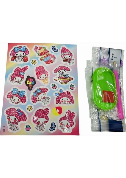 Hello Kitty Sanrio My Melody Temalı Elmas Boyama Sticker Seti – Dıy Kristal Taşlı Etkinlik Kit