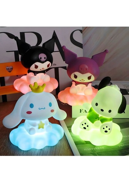 Hello Kitty Kuromi Bulut Gece Lambası LED Işıklı Dekoratif Figür 10 cm