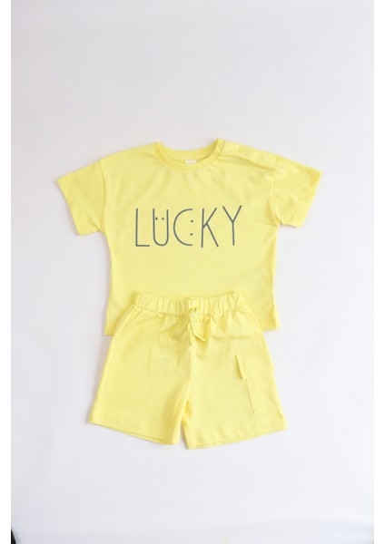 Erkek Çocuk Lucky Baskılı Kısa Kollu Şortlu Alt Üst Takım