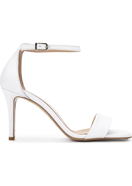 Kadın Hakiki Deri Beyaz Topuklu Ayakkabı 1132 4186 Bn Ayk Y25 Beyaz Dr