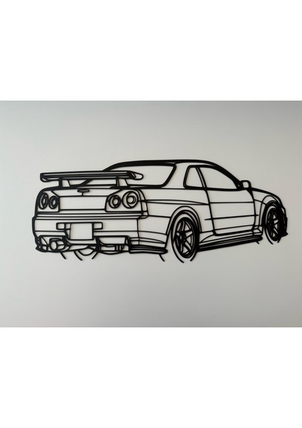 Gtr R34 Temalı Metal Duvar Tablosu