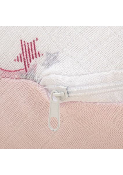 Elite Müslin Çift Taraflı Emzirme Yastığı ve Küçük Yastığı - Bebe Pembe Muslin - Pembe Ay 1 Adet