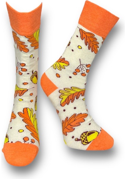 5'li Unisex Esnek Dekoratif Çiçek ve Yaprak Desenli Karışık Renkli Nefes Alabilen Soket Çoraplar modelleri