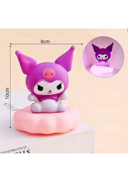 Hello Kitty Mor Kuromi Bulut Gece Lambası LED Işıklı Dekoratif Masa Lambası 10 cm