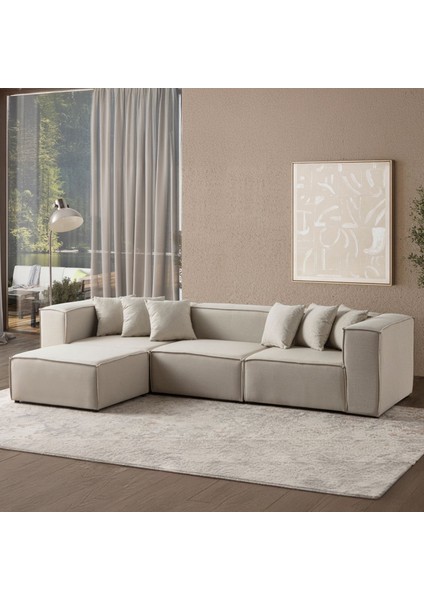 Mira Relax 4 Modül Köşe Koltuk ( Krem ) Babyface Kadife Kumaş fiyatları