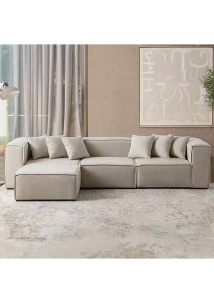 Mira Relax 4 Modül Köşe Koltuk ( Krem ) Babyface Kadife Kumaş modelleri