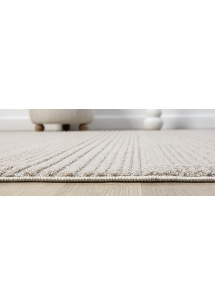 Step Serisi Naturel Bukleli Yumuşak Dokulu Iskandinav Dokuma Halı
