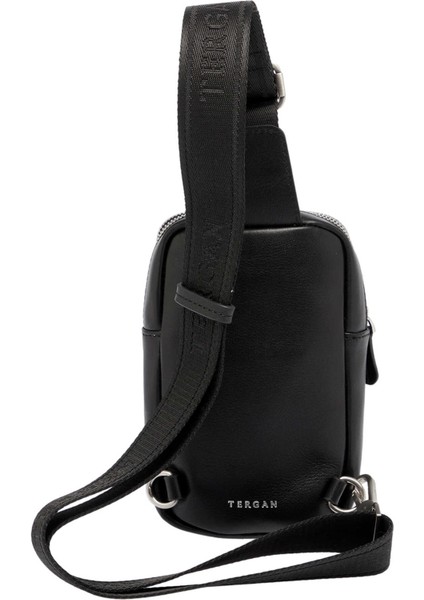 Siyah Hakiki Deri Unisex Çapraz Askılı Çanta - S1AC00021514-A85
