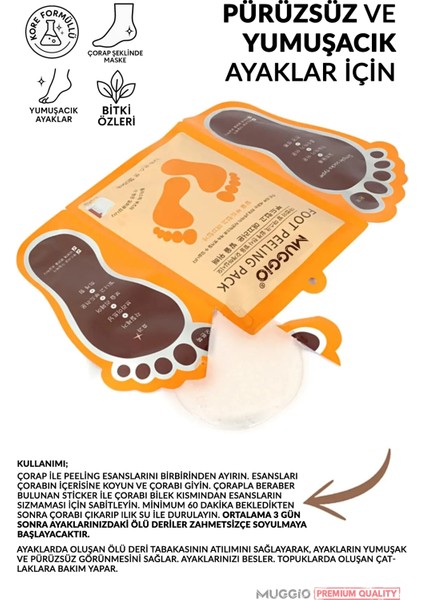 Çorap Tipi Ayak Peeling Maskesi Foot Peeling Pack