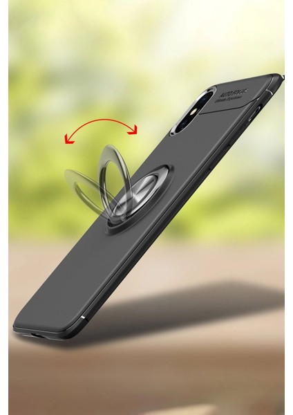 Iphone Xs Max Kılıf Range Yüzüklü Silikon - Siyah-Gold Bstmy modelleri