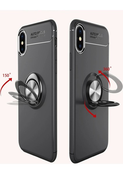 Iphone Xs Max Kılıf Range Yüzüklü Silikon - Siyah-Gold Bstmy fırsatları