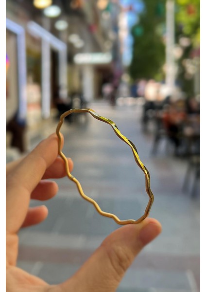 Gümüş Zikzaklı Ajda Ray Model Bilezik EL6532D1