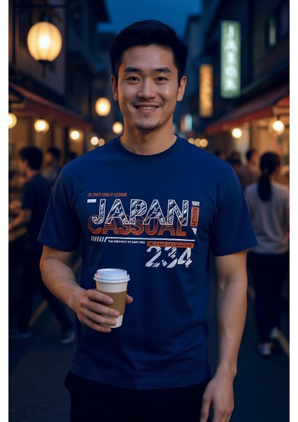 Erkek Dijital Baskılı Pamuklu T-Shirt