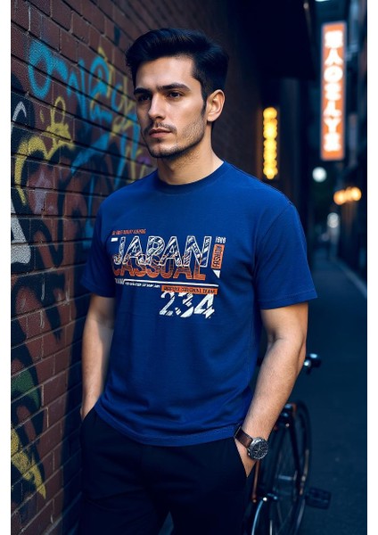 Erkek Dijital Baskılı Pamuklu T-Shirt