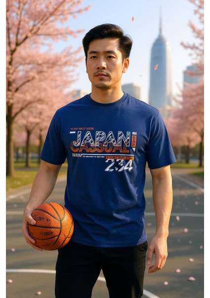 Erkek Dijital Baskılı Pamuklu T-Shirt