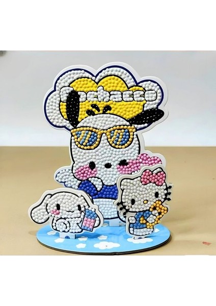 Pochacco, Hello Kitty ve Cinnamoroll 3'lü Elmas Boyama Seti