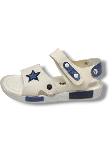 1529-20 Anatomik Çirt Bant Erkek Çocuk Sandalet Beyaz Mavi 31-36 fiyatları