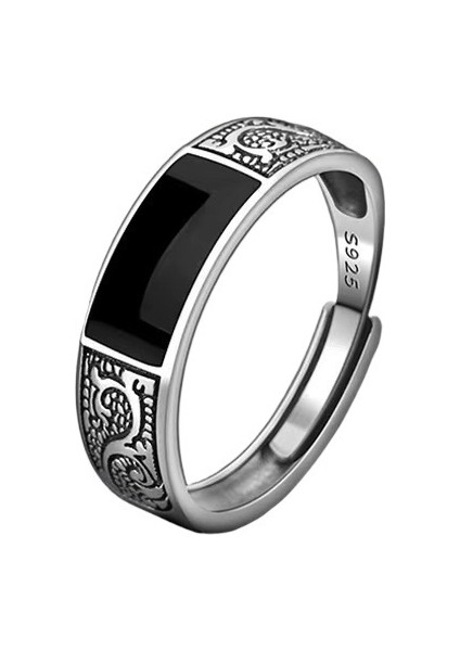 Erkekler Için Retro Ejderha Desen Damlayan Tutkal Halkası Kişilik Tüm Uyumlu Üst Düzey Niş Tasarım Açılış Ayarlanabilir Tek Halka (Yurt Dışından) fiyatları