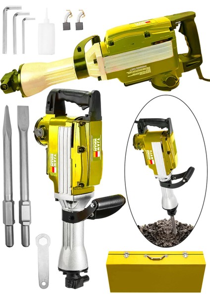 Germany Büyük Tip Kırıcı Hilti Kavrama Kollu 16 kg 3 Metre Kablolu Mavi 65 mm - Sarı