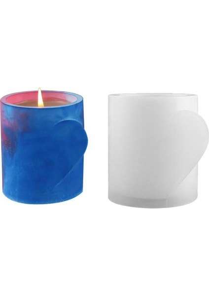 Silikon Kalıp Beton Yarım Kalp Çiçek Saksıları Sukulent Saksılar ve Mumluk Kalıbı