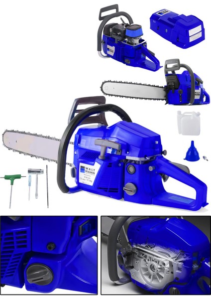 Motoru Benzinli Testere Hızar 52 cc 2.9 Hp 8000 Rpm Mavi