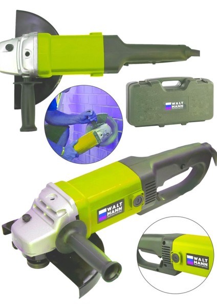 Germany Ekstra Güçlü Metal Şanzıman 2800 W 230 mm Büyük Sipiral Taşlama Sarı